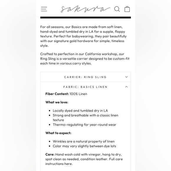 Sakura BASICS RING SLING - Picture 7 of 7